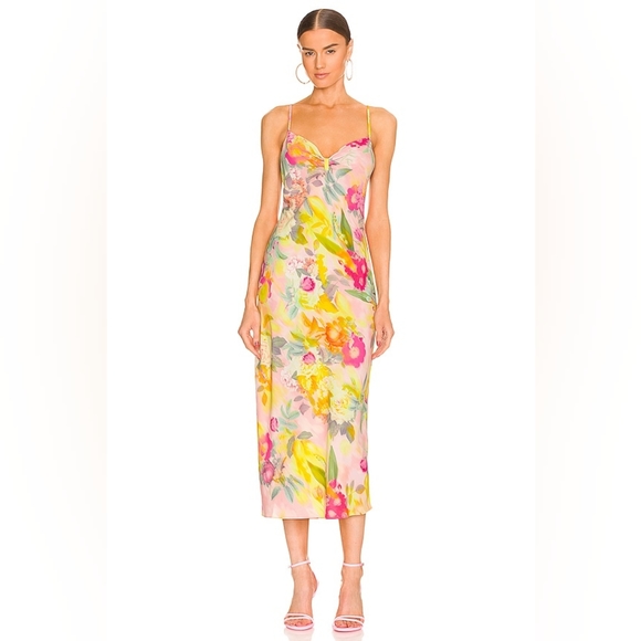 9. NWT LE SUPERBE BESSETTE SLIP DRESS IN MELTING LEMONS - Picture 1 of 4